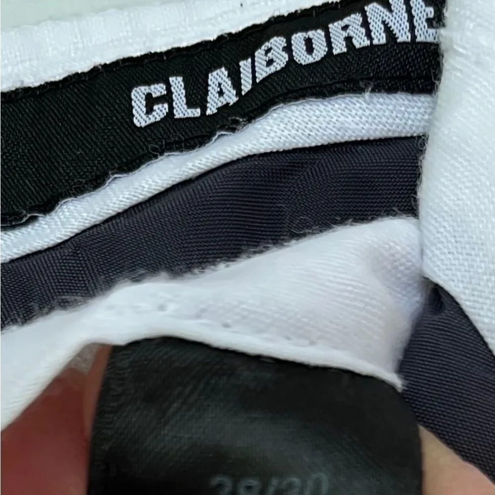 Claiborne White Pants, Side Pockets, Size 38/30